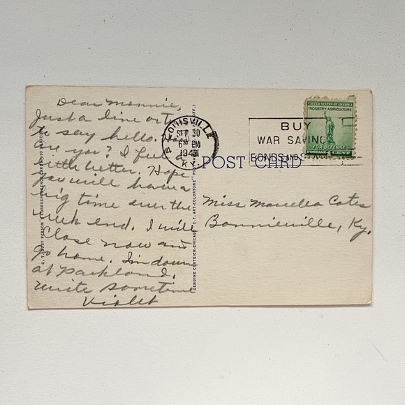 c1940 Busy Person Correspondence Card Greetings Iron River Michigan MI Postcard - Picture 3 of 3